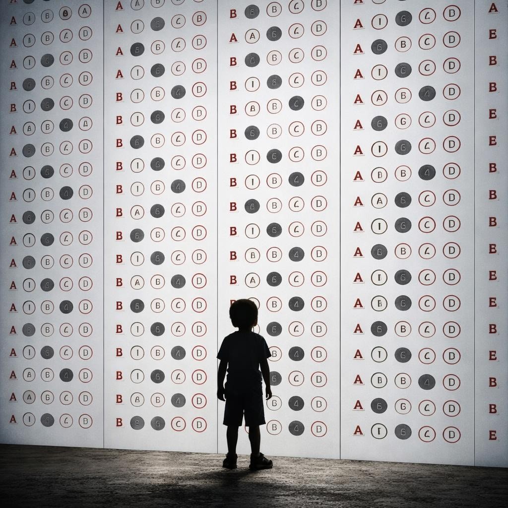 Silhouette of a child facing a large wall covered with clear plastic bubbles.